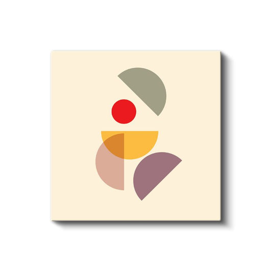 Renkli Denge - Yarım Daire Formlu Dinamik Kompozisyon Kanvas Tablo