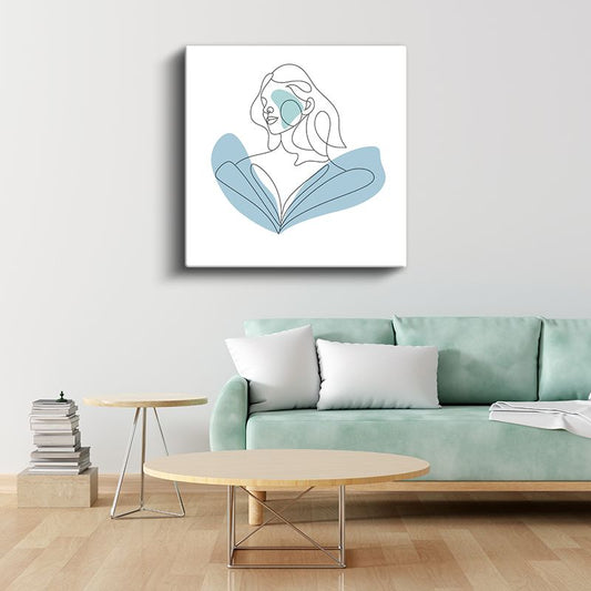 Profil Portresi - Soyut Yüz Çizimi Kanvas Tablo