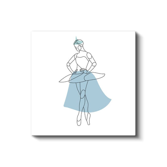 Tutu Dansçısı - Minimalist Vektörel Sanat Kanvas Tablo