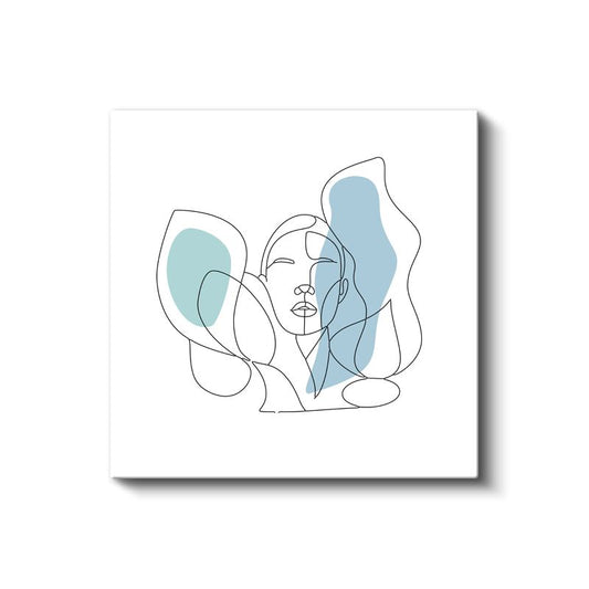 Soyut Yüz - Minimalist Portre Çizim Kanvas Tablo