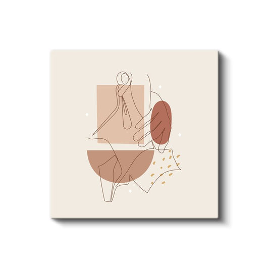 Soyut Kompozisyon - Geometrik Formlarla Bütünleşen El Kanvas Tablo