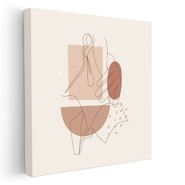 Soyut Kompozisyon - Geometrik Formlarla Bütünleşen El Kanvas Tablo