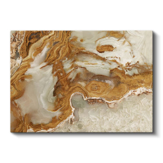 Amber Akışı - Doğal Taş Dokusu Soyut Kanvas Tablo