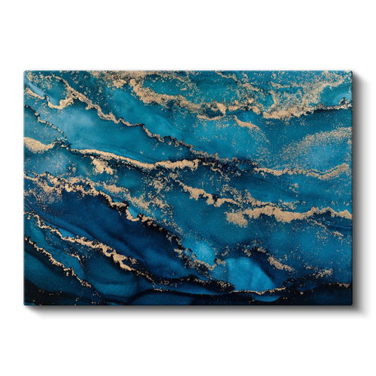 Okyanus Altını - Turkuaz Dalgalar Soyut Kanvas Tablo