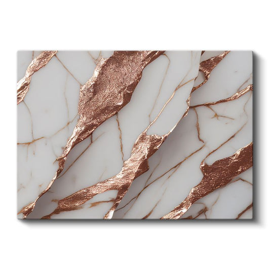 Bakır Çatlaklar - Lüks Mermer Dokusu Soyut Kanvas Tablo