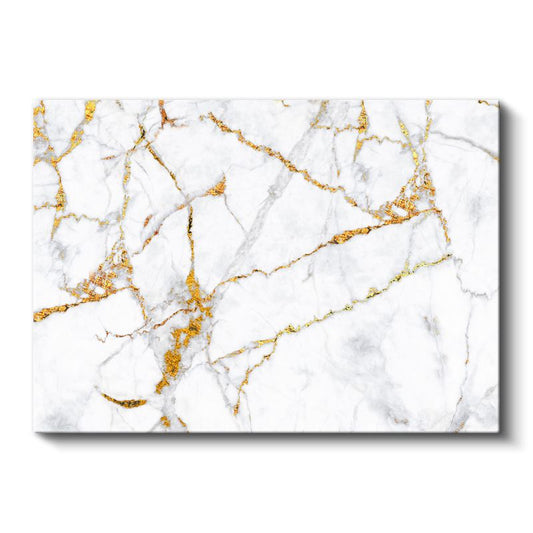 Altın Çatlaklar - Zarif Mermer Deseni Kanvas Tablo