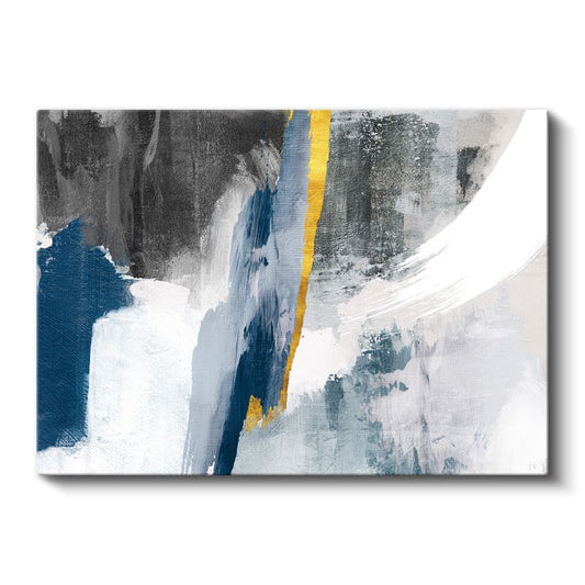 Mavi Soyutlama - Modern Fırça Darbeleri Kanvas Tablo