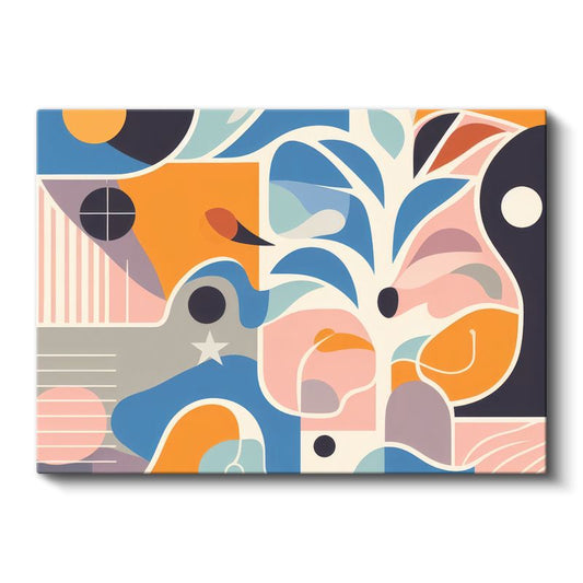 Geometrik Harmoni - Renkli Soyut Kompozisyon Kanvas Tablo