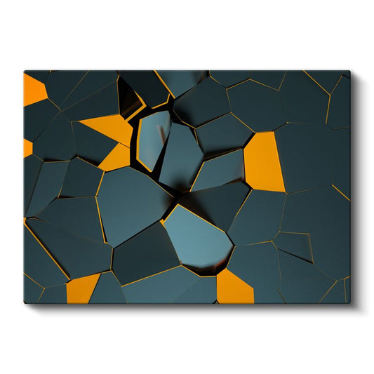 Modern Mozaik - Üç Boyutlu Geometrik Formlar Kanvas Tablo