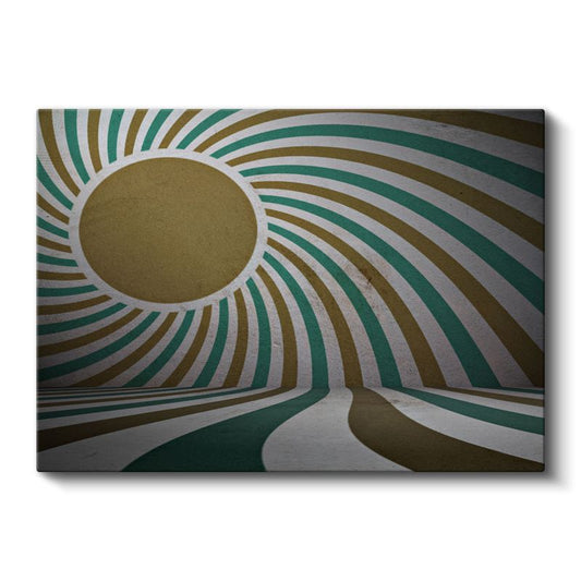 Hipnotik Daire - Işınsal Çizgiler ve Optik İllüzyon Kanvas Tablo