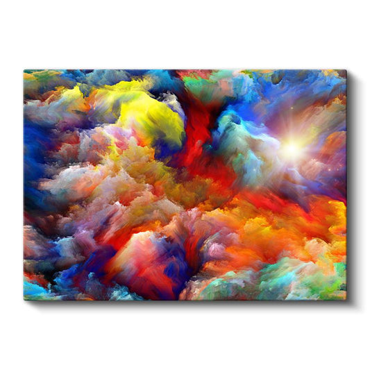 Renk Patlaması - Canlı Soyut Bulutsu Formlar Kanvas Tablo
