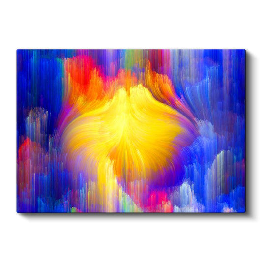 Işık Merkezi - Dikey Çizgilerle Parlayan Kompozisyon Kanvas Tablo