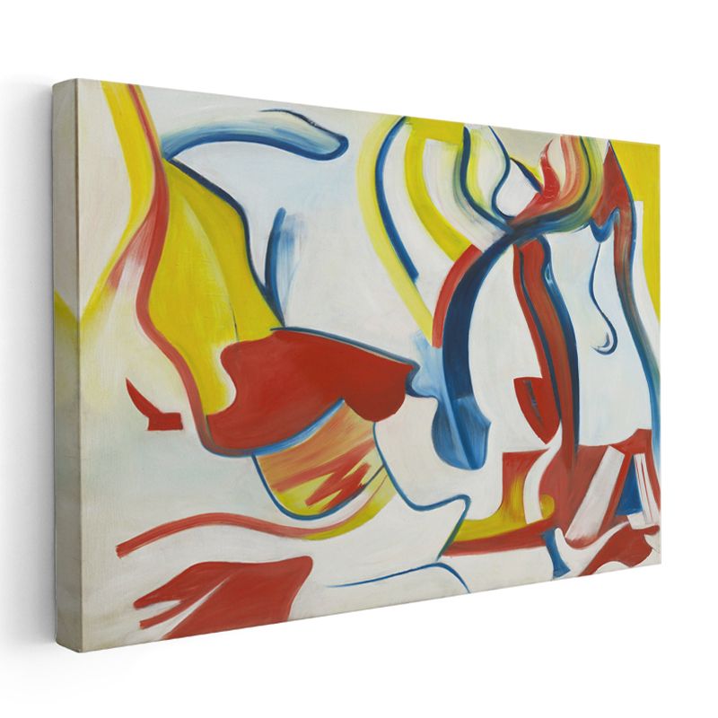 Dinamik Hareket - Renkli Çizgilerin Ritmi Kanvas Tablo