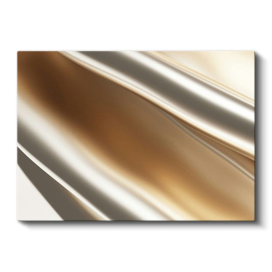 Altın Dalgalar - Metalik Minimalist Kanvas Tablo