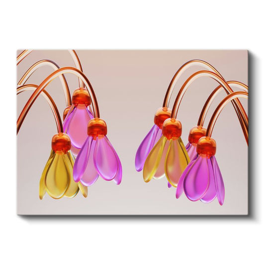 Cam Çiçekler - Renkli Kristal Formlar Kanvas Tablo