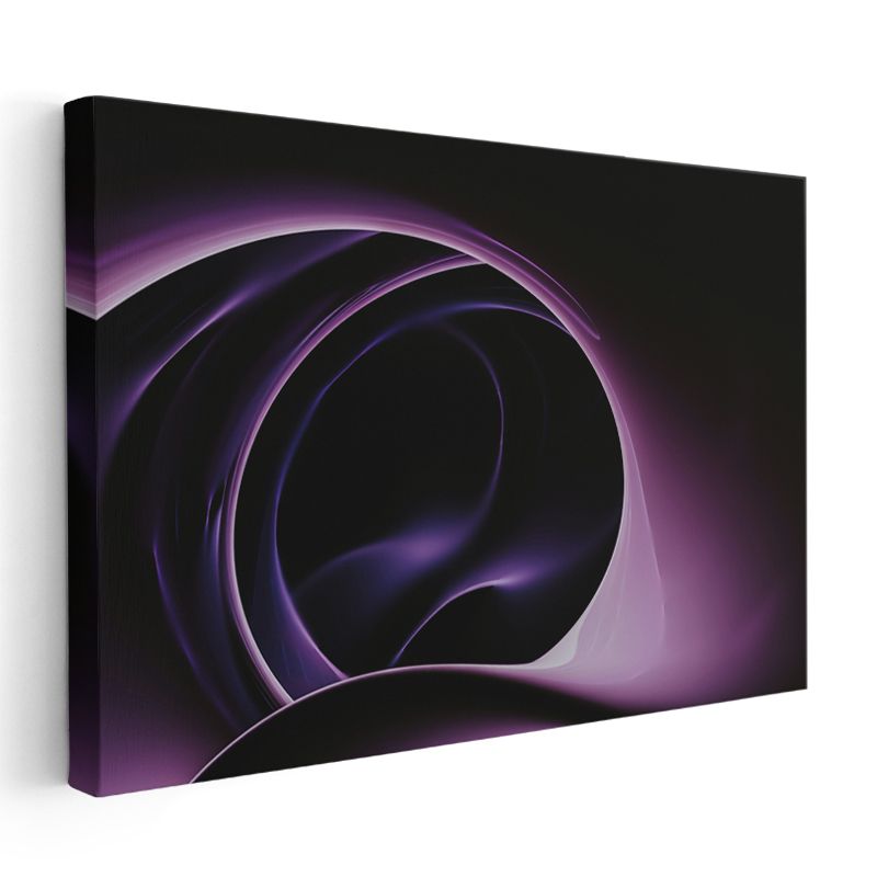 Mor Spiral - Minimalist Geometrik Soyut Kanvas Tablo