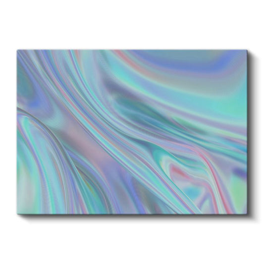 Holografik Akış - Pastel Renkler Soyut Kanvas Tablo