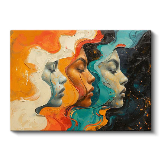 Ruhun Renkleri - Akışkan Profil Sanatı Kanvas Tablo