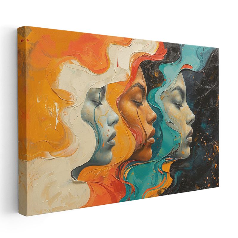 Ruhun Renkleri - Akışkan Profil Sanatı Kanvas Tablo