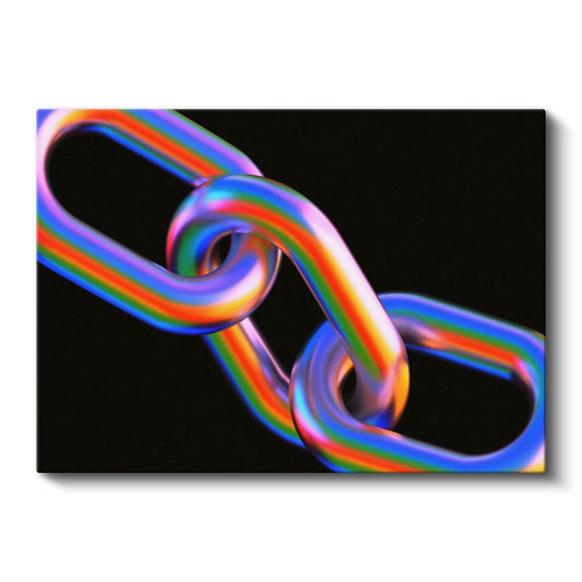 Gökkuşağı Zincir - 3D Bağlantı Formları Kanvas Tablo