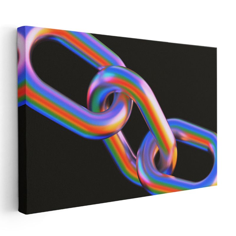Gökkuşağı Zincir - 3D Bağlantı Formları Kanvas Tablo