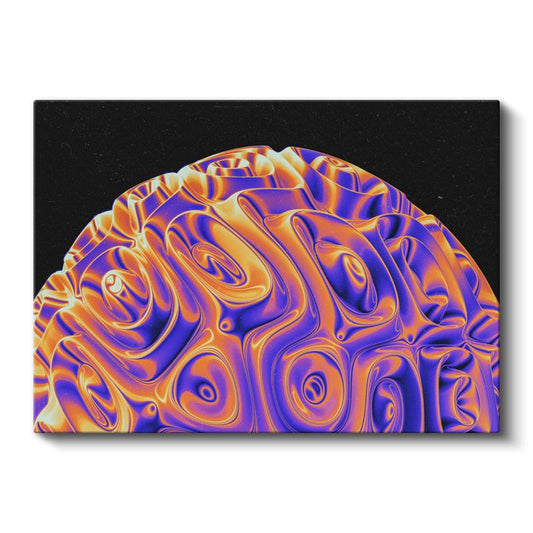 Kozmik Dalgalar - Mor Turuncu Spiral Desenler Kanvas Tablo