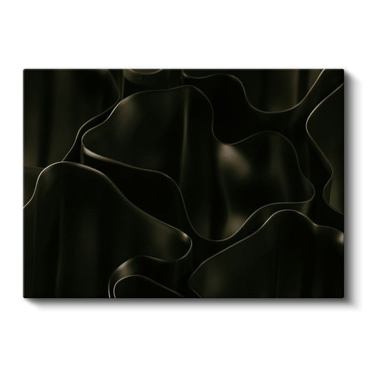 Gece Dalgaları - Siyah Üzerine Zarif Çizgiler Kanvas Tablo