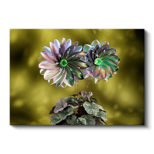 Kristal Çiçekler - Işıltılı Yapılar Kanvas Tablo