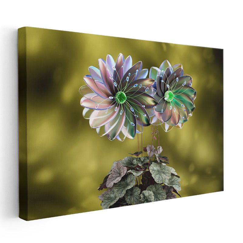 Kristal Çiçekler - Işıltılı Yapılar Kanvas Tablo