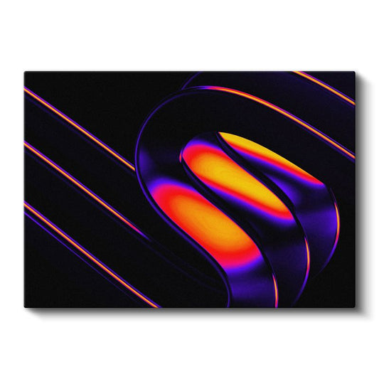 Neon Boyutlar - 3D Geometrik Formlar Kanvas Tablo