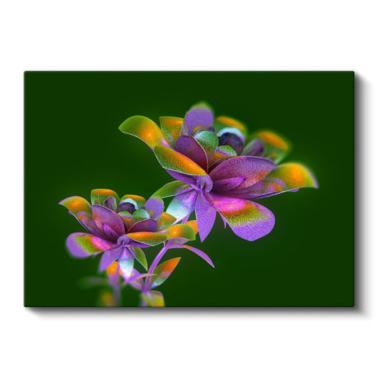 Floresan Çiçekler - Canlı Renklerde Soyut Botanik Kanvas Tablo