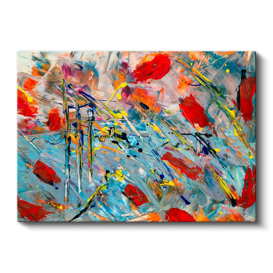Renkli Kaos - Dinamik Fırça Darbeleri Soyut Kanvas Tablo