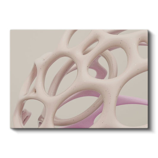 Organik Döngüler - Pembe Tonlarında Hücresel Yapılar Kanvas Tablo