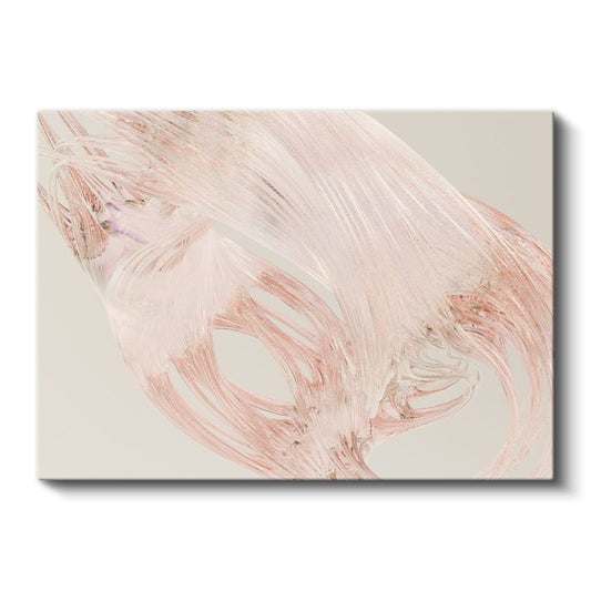 Zarif Akış - Pembe Fırça Darbeleri Minimalist Kanvas Tablo