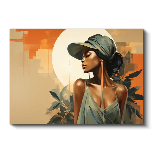 Zarafet Portresi - Modern Vektörel Stil Kanvas Tablo