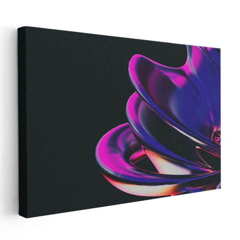 Neon Spiral - Futuristik 3D Soyut Form Kanvas Tablo