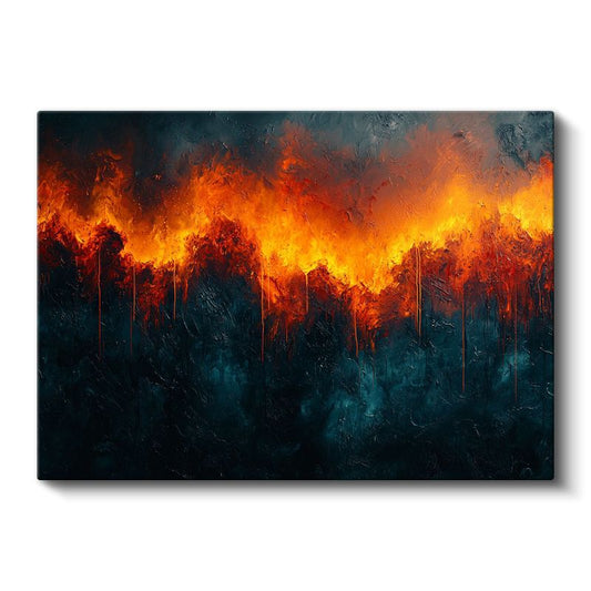 Ateş Dansı - Dramatik Kontrast Soyut Kanvas Tablo