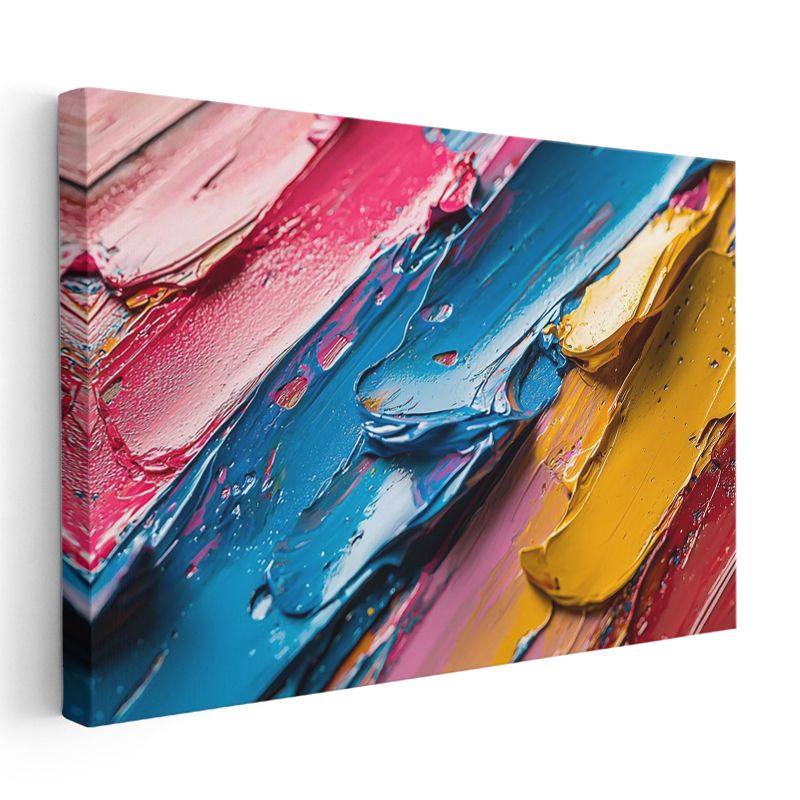 Boya Katmanları - Dokulu Fırça Darbeleri Kanvas Tablo