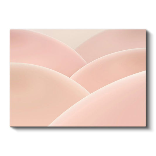 Yumuşak Dalgalar - Pembe Tonlarında Minimalist Geometri Kanvas Tablo