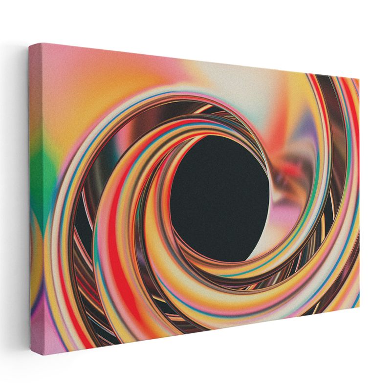 Renkli Sonsuzluk Girdabı - Hipnotik Spiral Kanvas Tablo