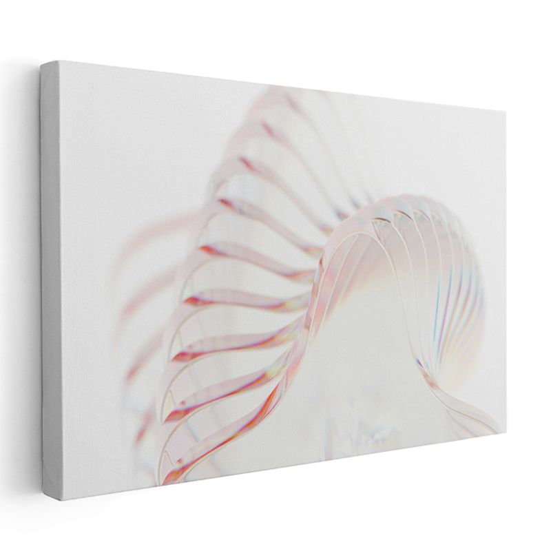 Kristal Dalga - Minimalist Holografik Spiral Kanvas Tablo