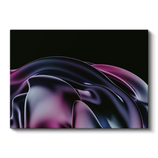 Mor İpek Dalgaları - Akışkan Form Soyut Kanvas Tablo