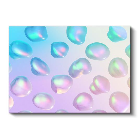 Holografik Damlalar - Işıltılı Kabarcıklar Koleksiyonu Kanvas Tablo
