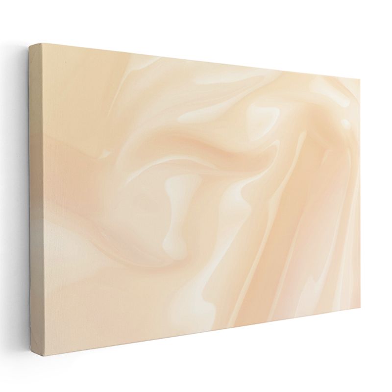 İpeksi Dalgalar - Krem Tonlarında Yumuşak Dokular Kanvas Tablo