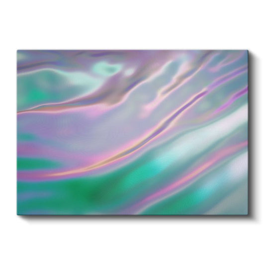 Holografik Dalgalar - Akışkan Renk Geçişli Kanvas Tablo