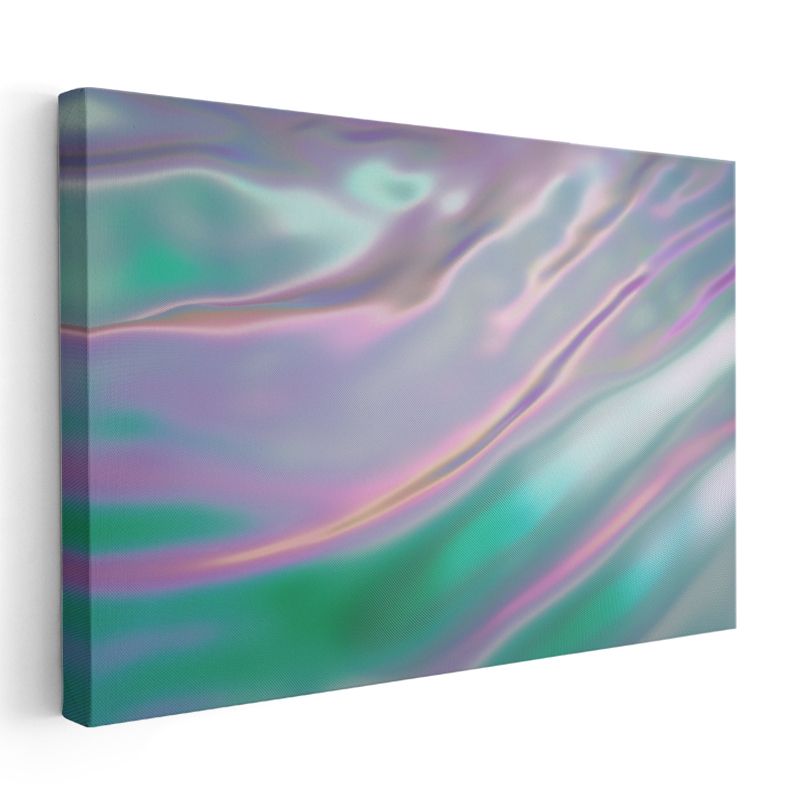 Holografik Dalgalar - Akışkan Renk Geçişli Kanvas Tablo