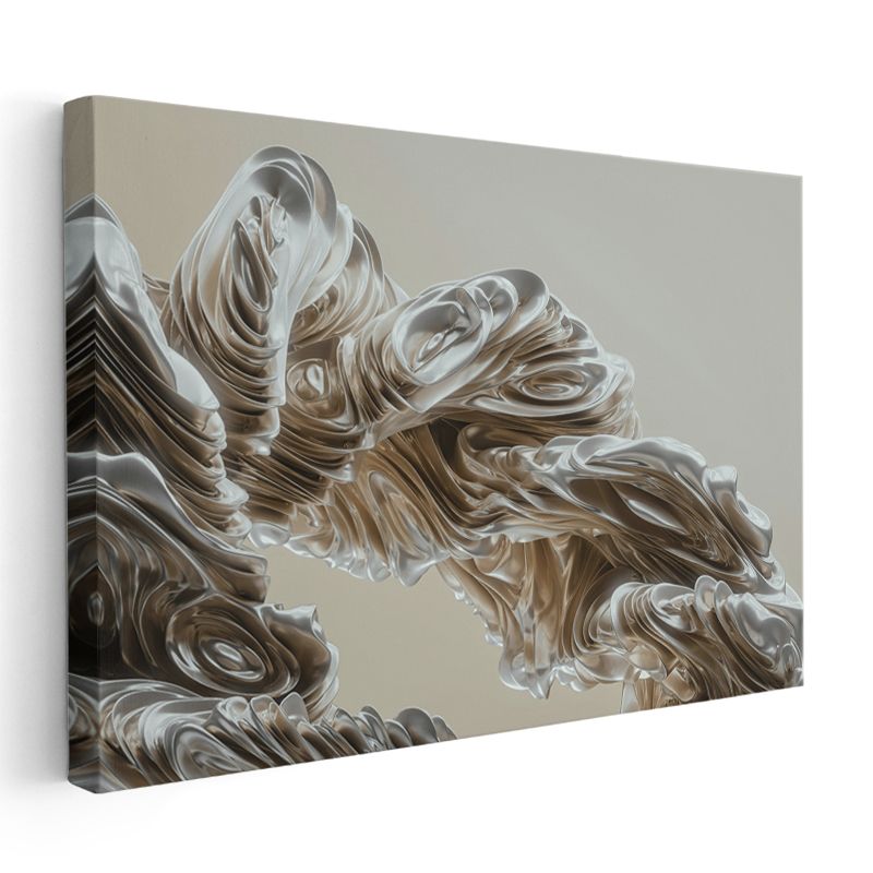 Akışkan Form - Üç Boyutlu Minimalist Kanvas Tablo