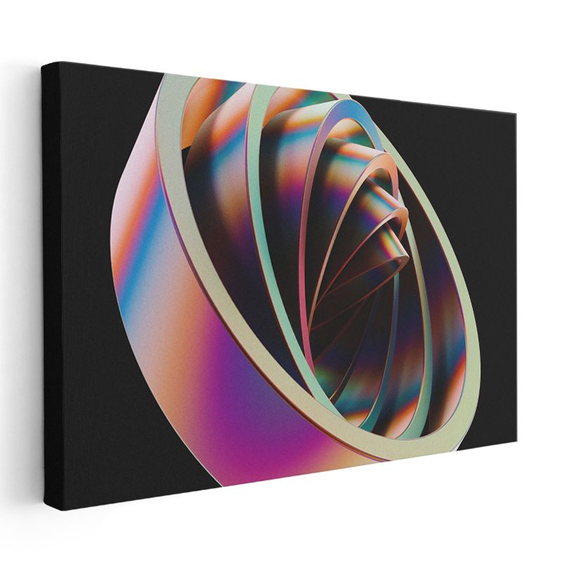 Renkli Spiral Evren - Dairesel Soyut Kompozisyon Kanvas Tablo