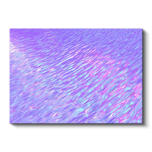 Mor Holografik Dalgalar - Işıltılı Akışkan Doku Kanvas Tablo