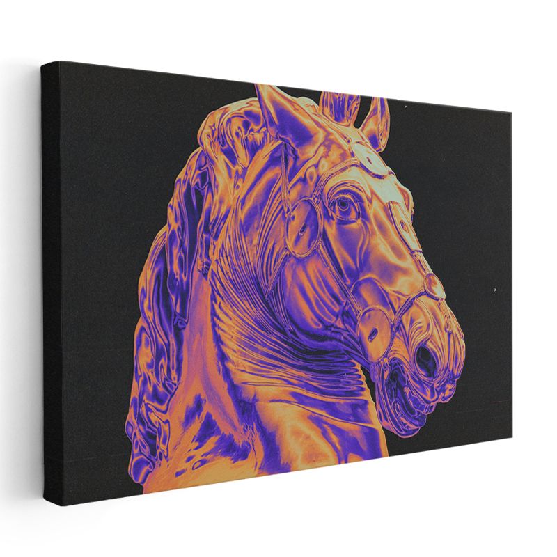 Neon At - Termal Görüntü Efektli Heykel Kanvas Tablo